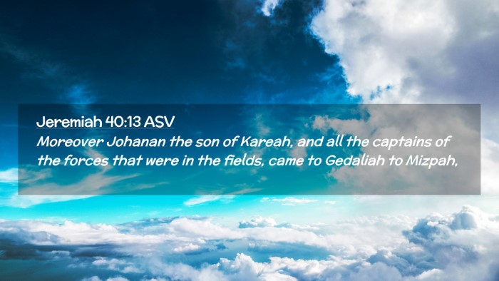 Picture 02 - Jeremiah 40:13 ASV Desktop Wallpaper - Moreover Johanan the son of Kareah, and all the - Desktop Bible Verse Wallpaper