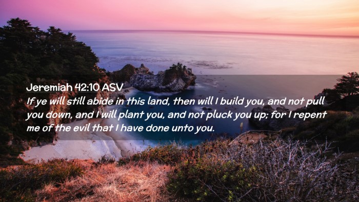 Picture 02 - Jeremiah 42:10 ASV Desktop Wallpaper - If ye will still abide in this land, then will I - Desktop Bible Verse Wallpaper