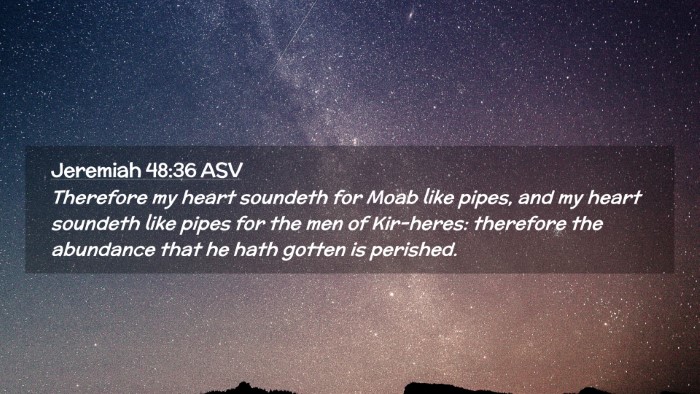 Picture 02 - Jeremiah 48:36 ASV Desktop Wallpaper - Therefore my heart soundeth for Moab like pipes, - Desktop Bible Verse Wallpaper