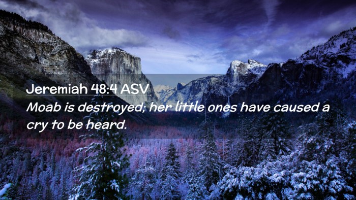 Picture 02 - Jeremiah 48:4 ASV Desktop Wallpaper - Moab is destroyed; her little ones have caused a - Desktop Bible Verse Wallpaper