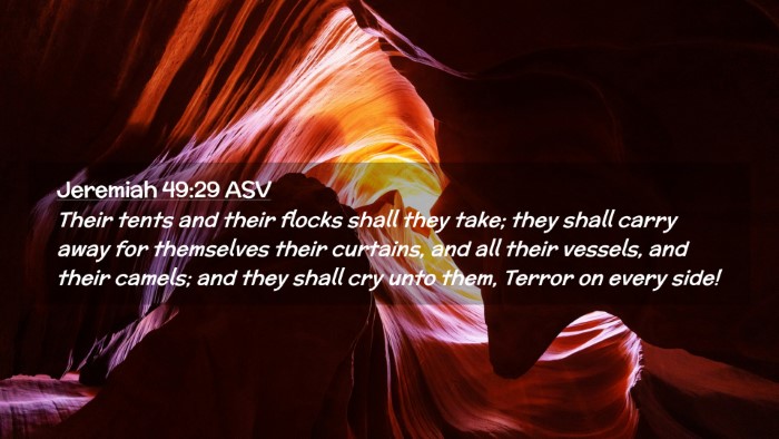 Picture 02 - Jeremiah 49:29 ASV Desktop Wallpaper - Their tents and their flocks shall they take; - Desktop Bible Verse Wallpaper