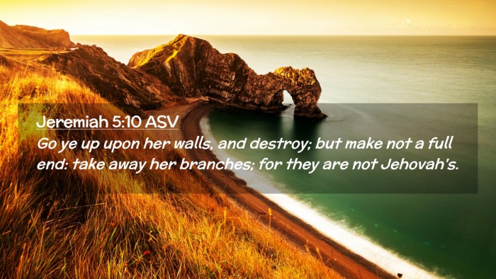 Picture 02 - Jeremiah 5:10 ASV Desktop Wallpaper - Go ye up upon her walls, and destroy; but make - Desktop Bible Verse Wallpaper