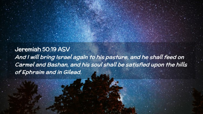 Picture 02 - Jeremiah 50:19 ASV Desktop Wallpaper - And I will bring Israel again to his pasture, and - Desktop Bible Verse Wallpaper