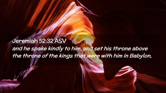 Picture 02 - Jeremiah 52:32 ASV Desktop Wallpaper - and he spake kindly to him, and set his throne - Desktop Bible Verse Wallpaper