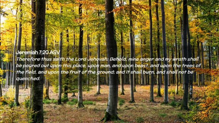 Picture 02 - Jeremiah 7:20 ASV Desktop Wallpaper - Therefore thus saith the Lord Jehovah: Behold, - Desktop Bible Verse Wallpaper