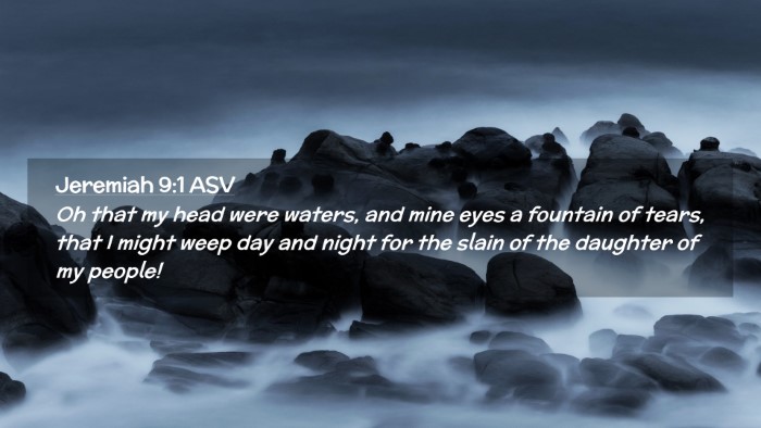 Picture 02 - Jeremiah 9:1 ASV Desktop Wallpaper - Oh that my head were waters, and mine eyes a - Desktop Bible Verse Wallpaper