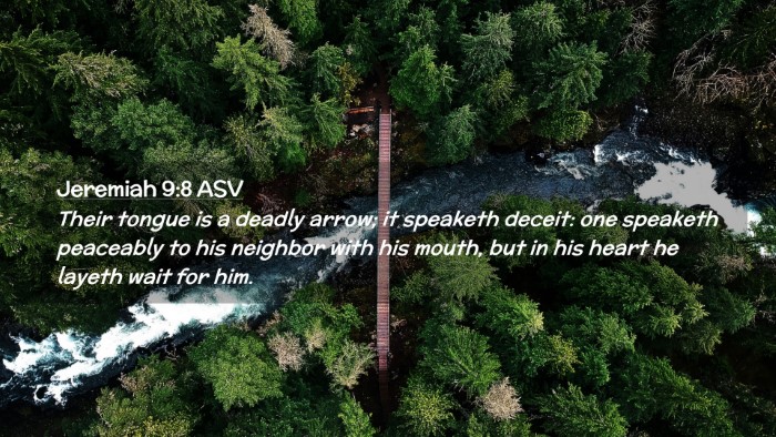 Picture 02 - Jeremiah 9:8 ASV Desktop Wallpaper - Their tongue is a deadly arrow; it speaketh - Desktop Bible Verse Wallpaper