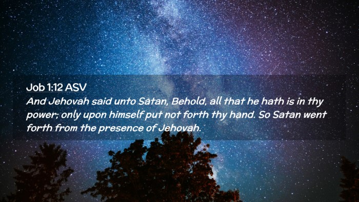 Picture 02 - Job 1:12 ASV Desktop Wallpaper - And Jehovah said unto Satan, Behold, all that he - Desktop Bible Verse Wallpaper