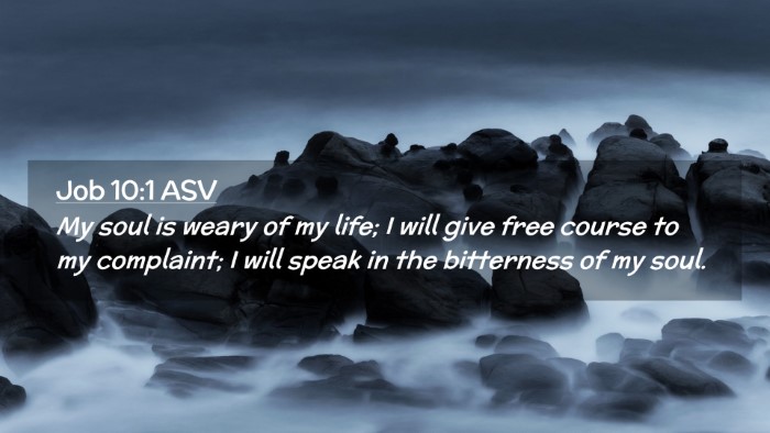 Picture 02 - Job 10:1 ASV Desktop Wallpaper - My soul is weary of my life; I will give free - Desktop Bible Verse Wallpaper