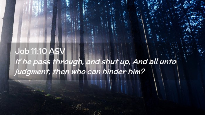 Picture 02 - Job 11:10 ASV Desktop Wallpaper - If he pass through, and shut up, And all unto - Desktop Bible Verse Wallpaper