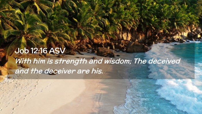 Picture 02 - Job 12:16 ASV Desktop Wallpaper - With him is strength and wisdom; The deceived and - Desktop Bible Verse Wallpaper