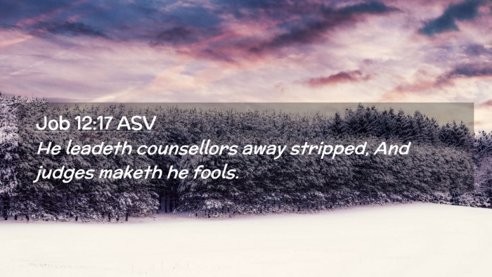 Picture 02 - Job 12:17 ASV Desktop Wallpaper - He leadeth counsellors away stripped, And judges - Desktop Bible Verse Wallpaper