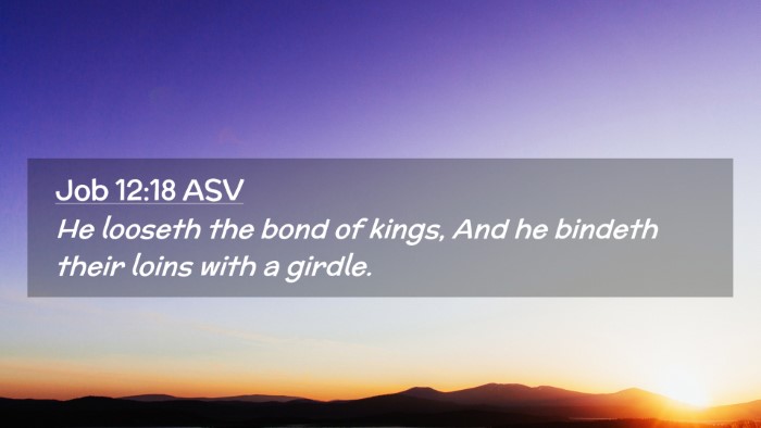 Picture 02 - Job 12:18 ASV Desktop Wallpaper - He looseth the bond of kings, And he bindeth - Desktop Bible Verse Wallpaper
