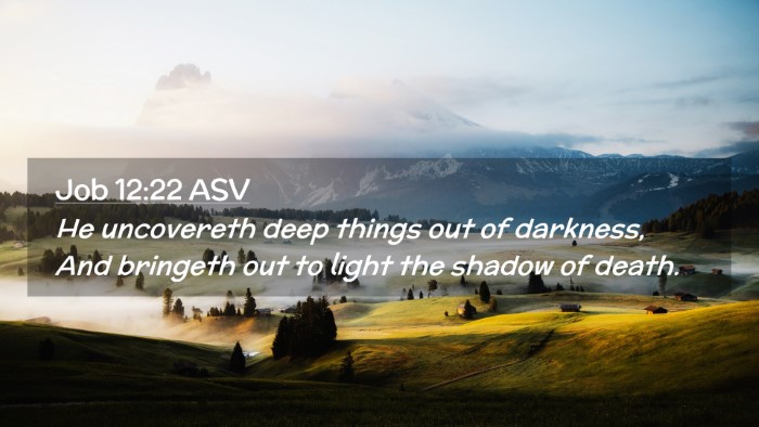 Picture 02 - Job 12:22 ASV Desktop Wallpaper - He uncovereth deep things out of darkness, And - Desktop Bible Verse Wallpaper