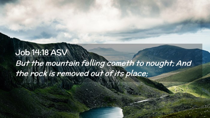 Picture 02 - Job 14:18 ASV Desktop Wallpaper - But the mountain falling cometh to nought; And - Desktop Bible Verse Wallpaper