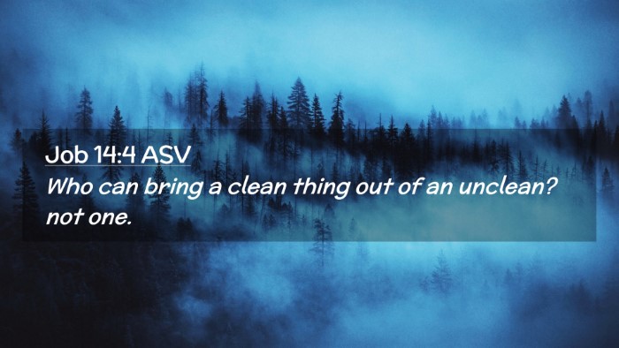 Picture 02 - Job 14:4 ASV Desktop Wallpaper - Who can bring a clean thing out of an unclean? - Desktop Bible Verse Wallpaper