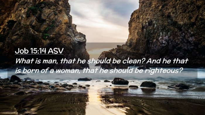 Picture 02 - Job 15:14 ASV Desktop Wallpaper - What is man, that he should be clean? And he that - Desktop Bible Verse Wallpaper