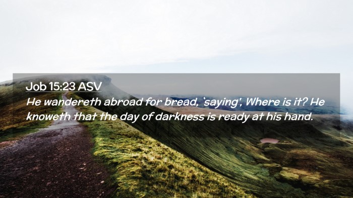 Picture 02 - Job 15:23 ASV Desktop Wallpaper - He wandereth abroad for bread, `saying', Where is - Desktop Bible Verse Wallpaper