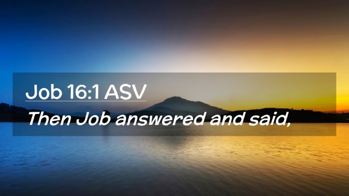 Picture 02 - Job 16:1 ASV Desktop Wallpaper - Then Job answered and - Desktop Bible Verse Wallpaper