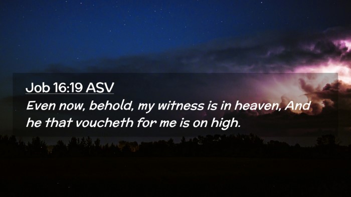 Picture 02 - Job 16:19 ASV Desktop Wallpaper - Even now, behold, my witness is in heaven, And he - Desktop Bible Verse Wallpaper