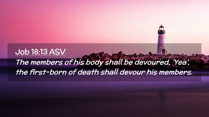 Picture 02 - Job 18:13 ASV Desktop Wallpaper - The members of his body shall be devoured, `Yea', - Desktop Bible Verse Wallpaper