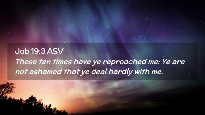 Picture 02 - Job 19:3 ASV Desktop Wallpaper - These ten times have ye reproached me: Ye are not - Desktop Bible Verse Wallpaper