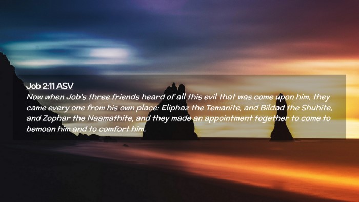 Picture 02 - Job 2:11 ASV Desktop Wallpaper - Now when Job's three friends heard of all this - Desktop Bible Verse Wallpaper