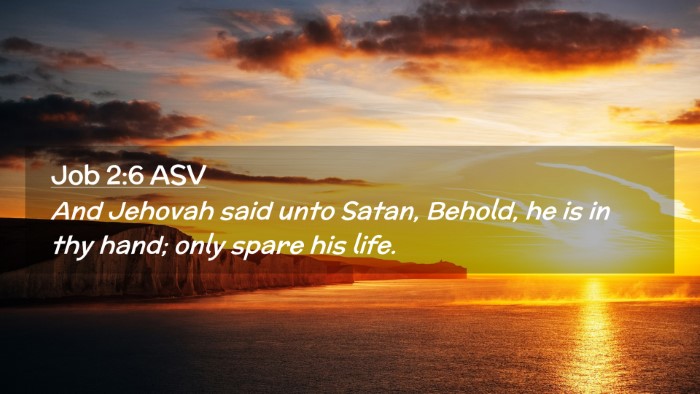 Picture 02 - Job 2:6 ASV Desktop Wallpaper - And Jehovah said unto Satan, Behold, he is in thy - Desktop Bible Verse Wallpaper