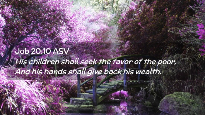 Picture 02 - Job 20:10 ASV Desktop Wallpaper - His children shall seek the favor of the poor, - Desktop Bible Verse Wallpaper