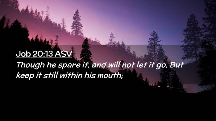 Picture 02 - Job 20:13 ASV Desktop Wallpaper - Though he spare it, and will not let it go, But - Desktop Bible Verse Wallpaper