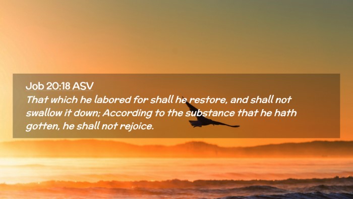 Picture 02 - Job 20:18 ASV Desktop Wallpaper - That which he labored for shall he restore, and - Desktop Bible Verse Wallpaper