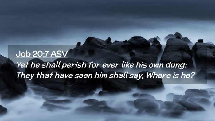 Picture 02 - Job 20:7 ASV Desktop Wallpaper - Yet he shall perish for ever like his own dung: - Desktop Bible Verse Wallpaper
