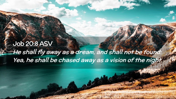 Picture 02 - Job 20:8 ASV Desktop Wallpaper - He shall fly away as a dream, and shall not be - Desktop Bible Verse Wallpaper