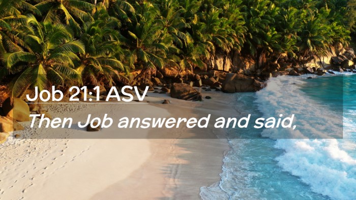 Picture 02 - Job 21:1 ASV Desktop Wallpaper - Then Job answered and - Desktop Bible Verse Wallpaper
