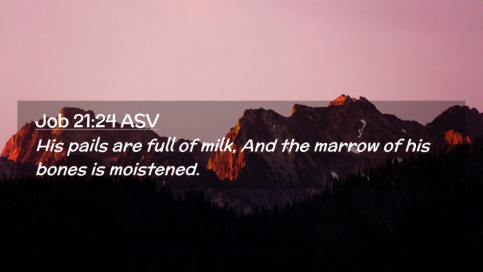 Picture 02 - Job 21:24 ASV Desktop Wallpaper - His pails are full of milk, And the marrow of his - Desktop Bible Verse Wallpaper