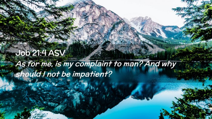 Picture 02 - Job 21:4 ASV Desktop Wallpaper - As for me, is my complaint to man? And why should - Desktop Bible Verse Wallpaper