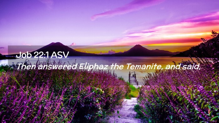 Picture 02 - Job 22:1 ASV Desktop Wallpaper - Then answered Eliphaz the Temanite, and - Desktop Bible Verse Wallpaper