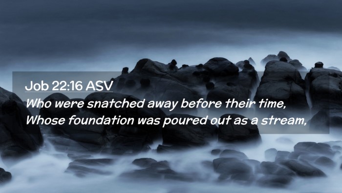 Picture 02 - Job 22:16 ASV Desktop Wallpaper - Who were snatched away before their time, Whose - Desktop Bible Verse Wallpaper