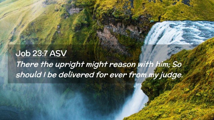Picture 02 - Job 23:7 ASV Desktop Wallpaper - There the upright might reason with him; So - Desktop Bible Verse Wallpaper