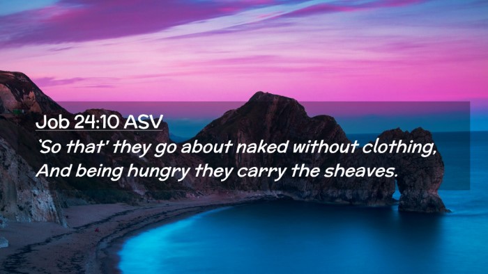 Picture 02 - Job 24:10 ASV Desktop Wallpaper - `So that' they go about naked without clothing, - Desktop Bible Verse Wallpaper