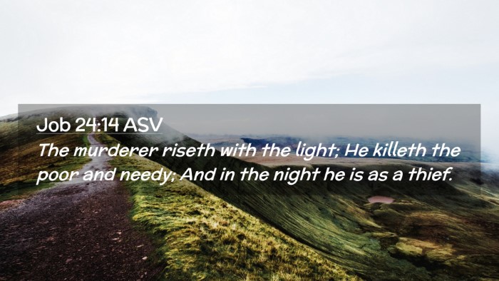 Picture 02 - Job 24:14 ASV Desktop Wallpaper - The murderer riseth with the light; He killeth - Desktop Bible Verse Wallpaper