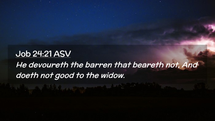 Picture 02 - Job 24:21 ASV Desktop Wallpaper - He devoureth the barren that beareth not, And - Desktop Bible Verse Wallpaper