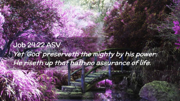Picture 02 - Job 24:22 ASV Desktop Wallpaper - Yet `God' preserveth the mighty by his power: He - Desktop Bible Verse Wallpaper