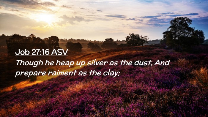 Picture 02 - Job 27:16 ASV Desktop Wallpaper - Though he heap up silver as the dust, And prepare - Desktop Bible Verse Wallpaper