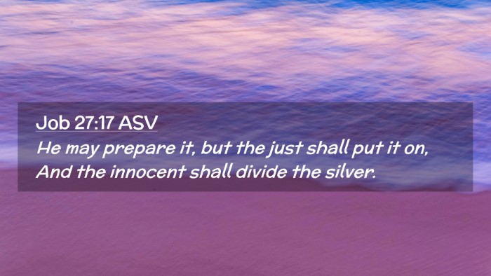 Picture 02 - Job 27:17 ASV Desktop Wallpaper - He may prepare it, but the just shall put it on, - Desktop Bible Verse Wallpaper