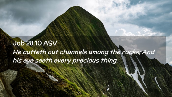 Picture 02 - Job 28:10 ASV Desktop Wallpaper - He cutteth out channels among the rocks; And his - Desktop Bible Verse Wallpaper