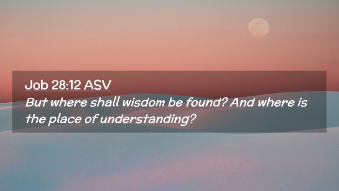 Picture 02 - Job 28:12 ASV Desktop Wallpaper - But where shall wisdom be found? And where is the - Desktop Bible Verse Wallpaper