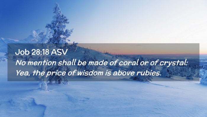 Picture 02 - Job 28:18 ASV Desktop Wallpaper - No mention shall be made of coral or of crystal: - Desktop Bible Verse Wallpaper