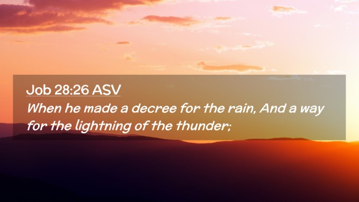 Picture 02 - Job 28:26 ASV Desktop Wallpaper - When he made a decree for the rain, And a way for - Desktop Bible Verse Wallpaper