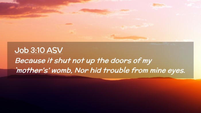 Picture 02 - Job 3:10 ASV Desktop Wallpaper - Because it shut not up the doors of my `mother's' - Desktop Bible Verse Wallpaper